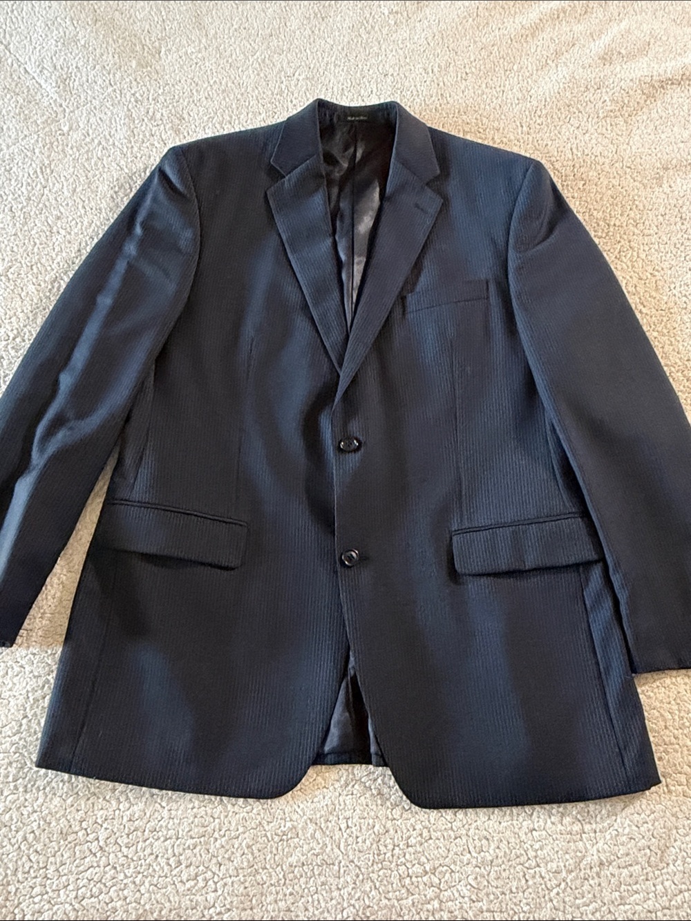 Calvin Klein 100% Wool Men's Navy Two-Button Sport Coat 42L
